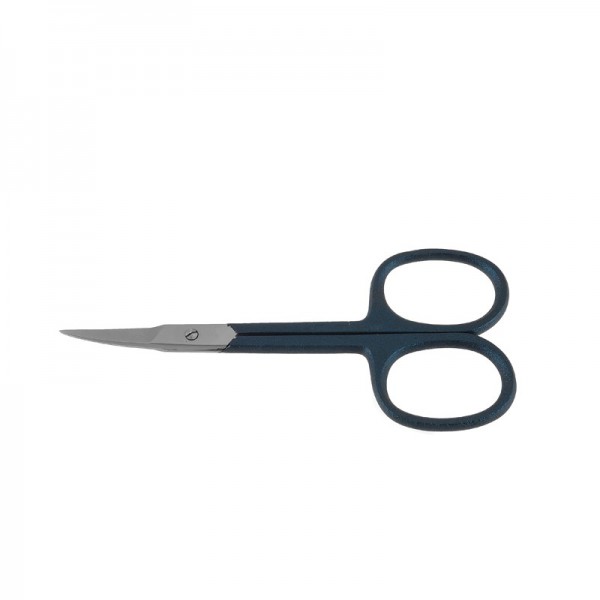 Forbice cuticole curva blu inox